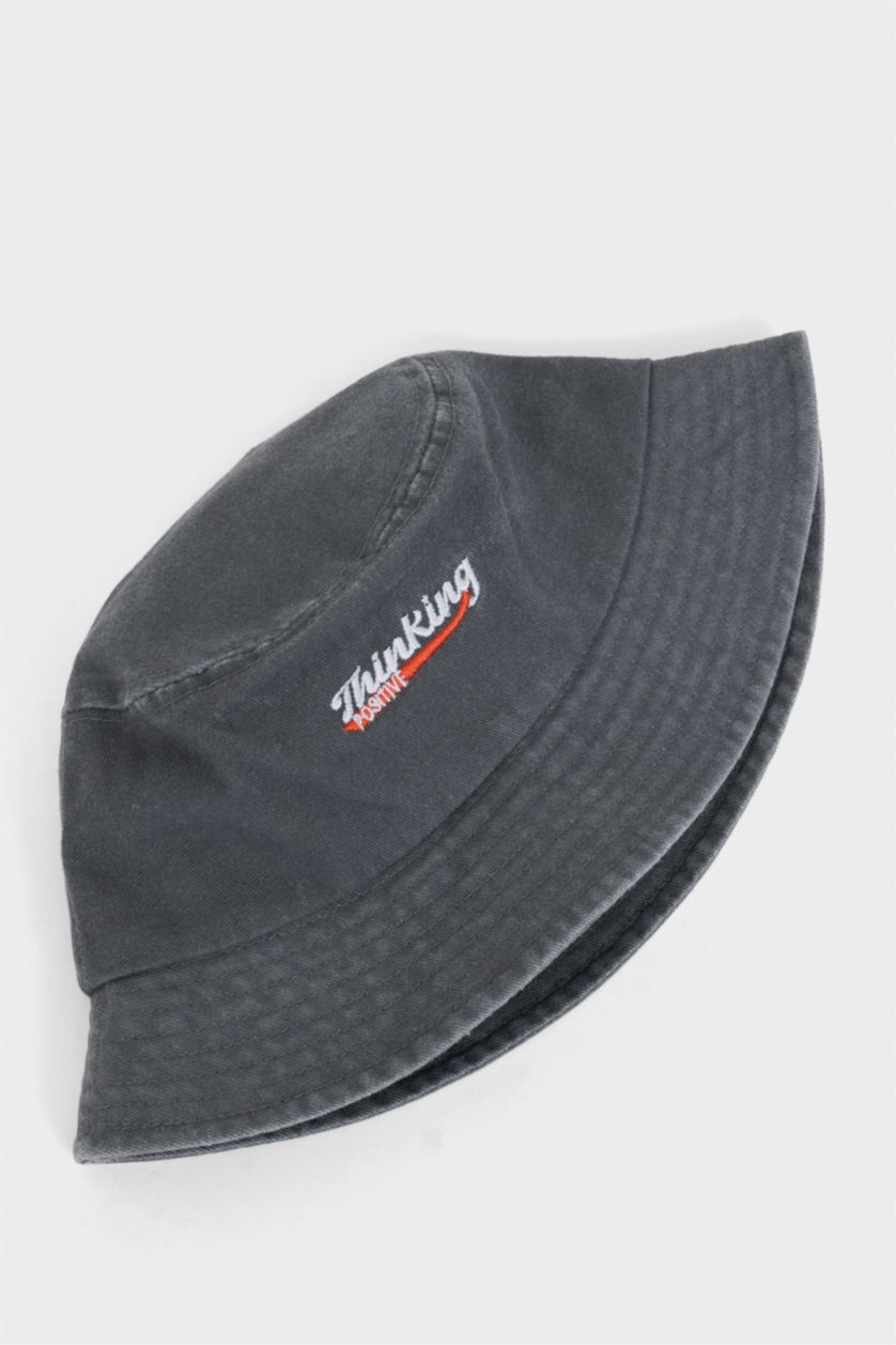 Erkek Çocuk - Genç Erkek Antrasit Jean Bucket Şapka Erkek Çocuk