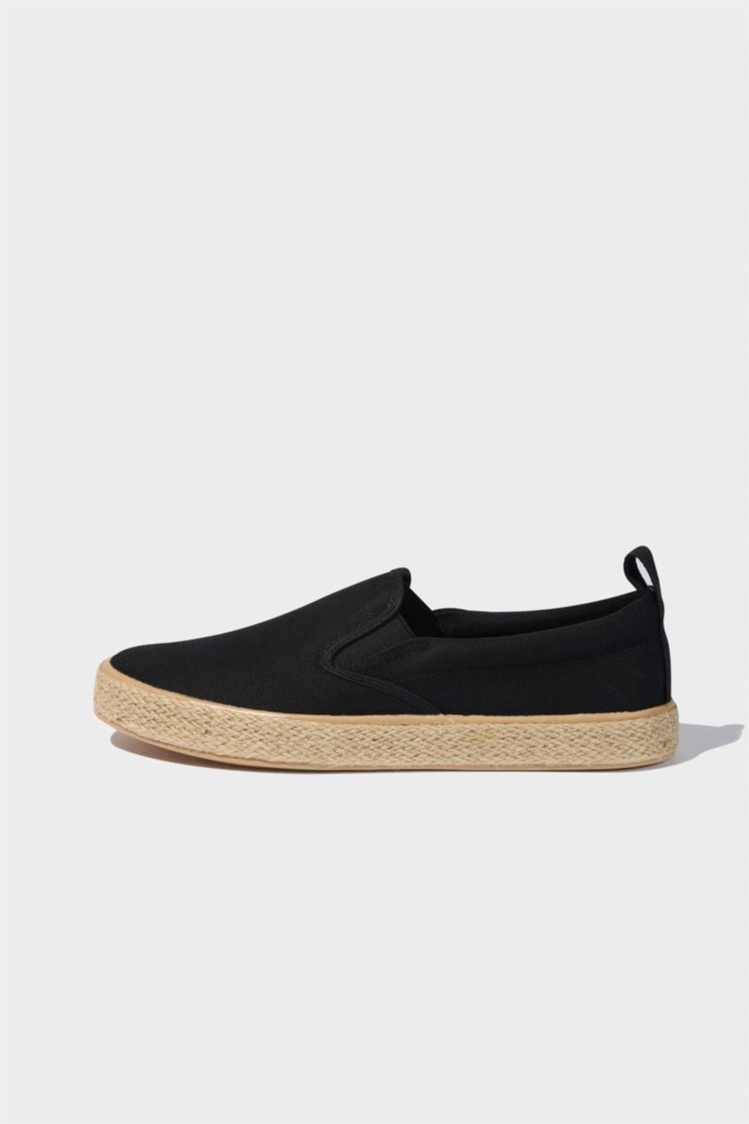 MAN Black Man Flat Sole Espadrille Shoes