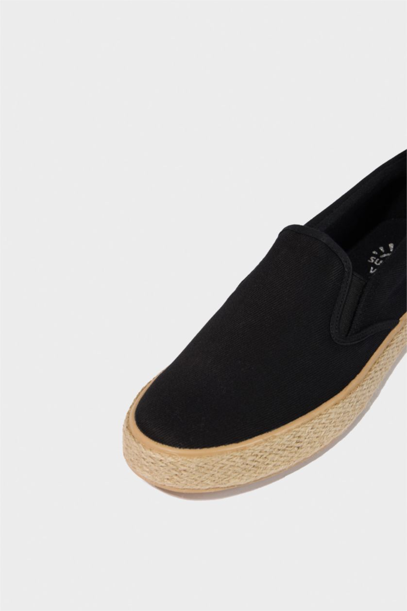 MAN Black Man Flat Sole Espadrille Shoes