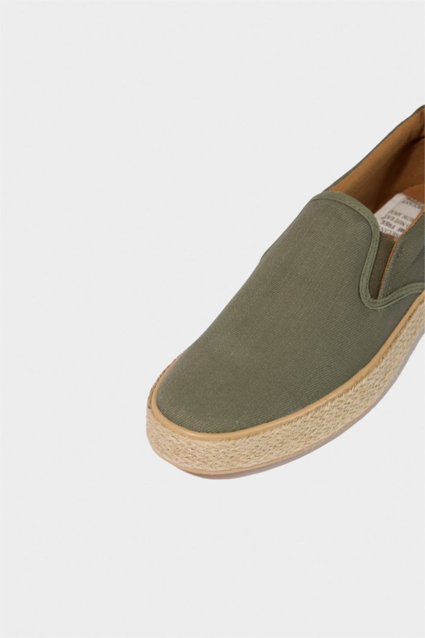 MAN Khaki Man Flat Sole Espadrille Shoes