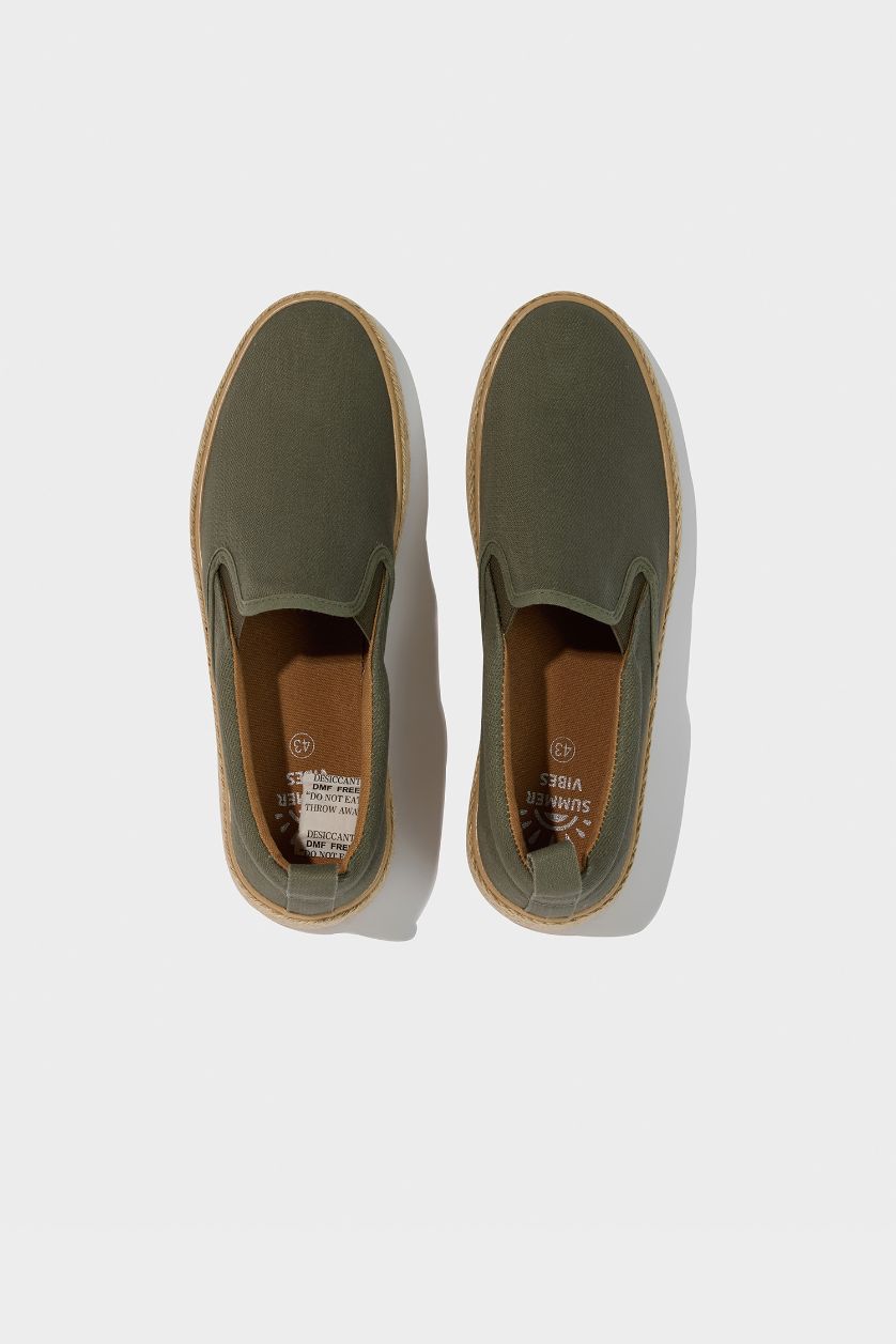 MAN Khaki Man Flat Sole Espadrille Shoes
