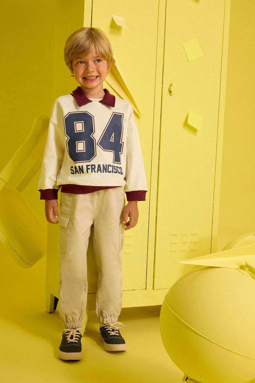 Baby Boy Light Beige Regular Fit Gabardine Pocket Trousers