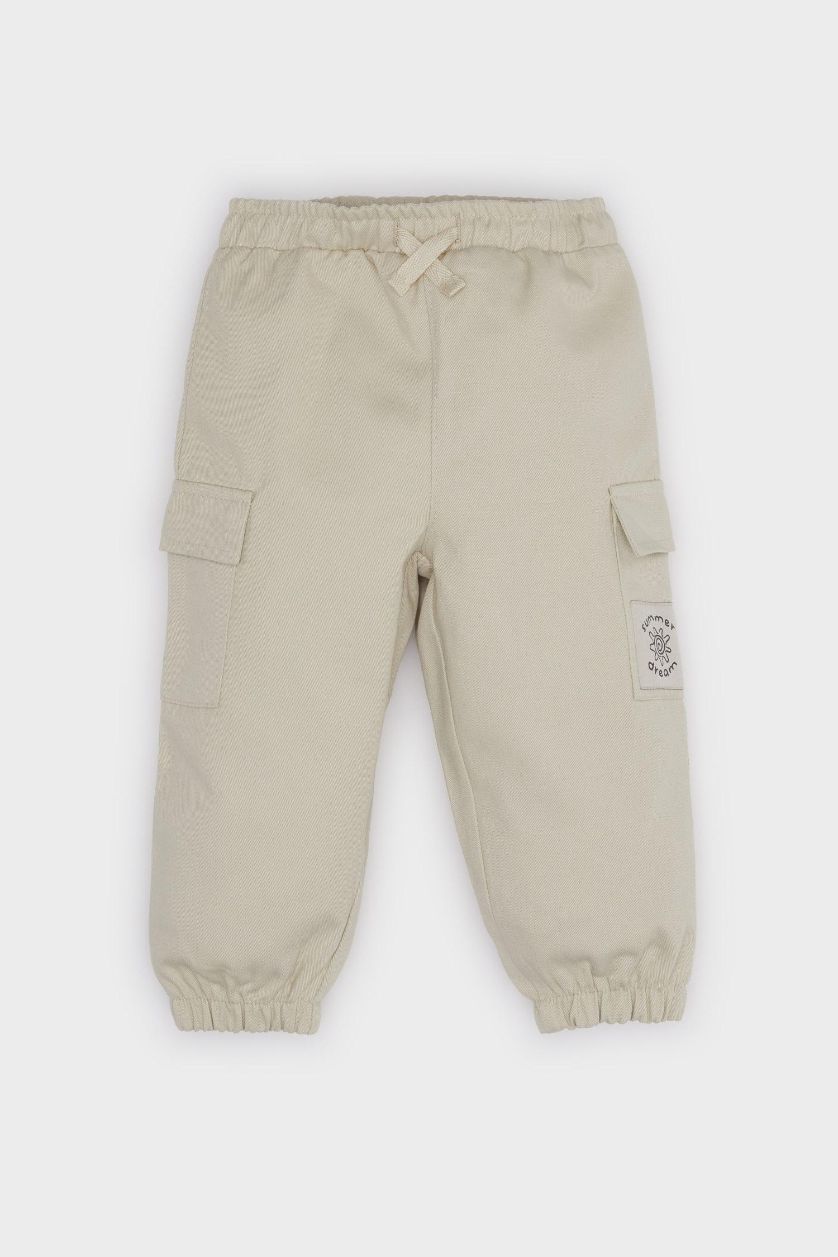 Baby Boy Light Beige Regular Fit Gabardine Pocket Trousers