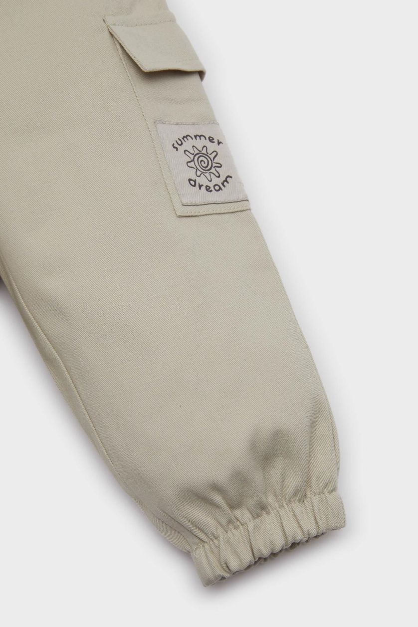 Baby Boy Light Beige Regular Fit Gabardine Pocket Trousers