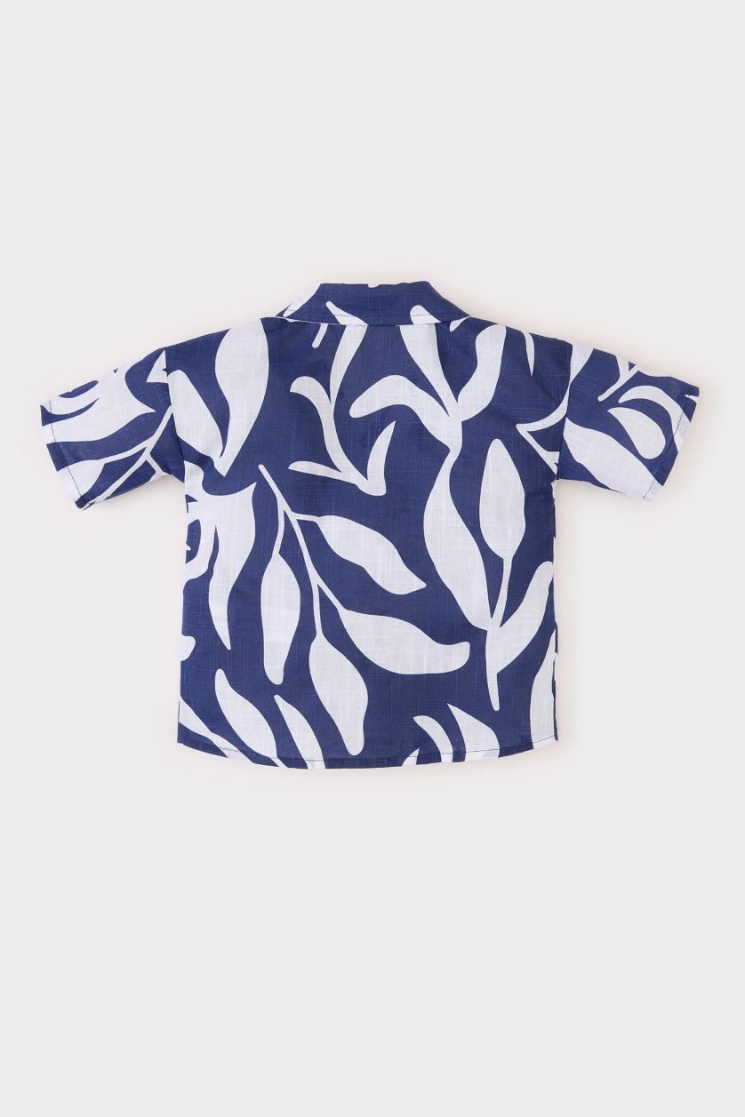 طفل صغير كحلي قميص بيبي اولادي بوبلين قصة عادية