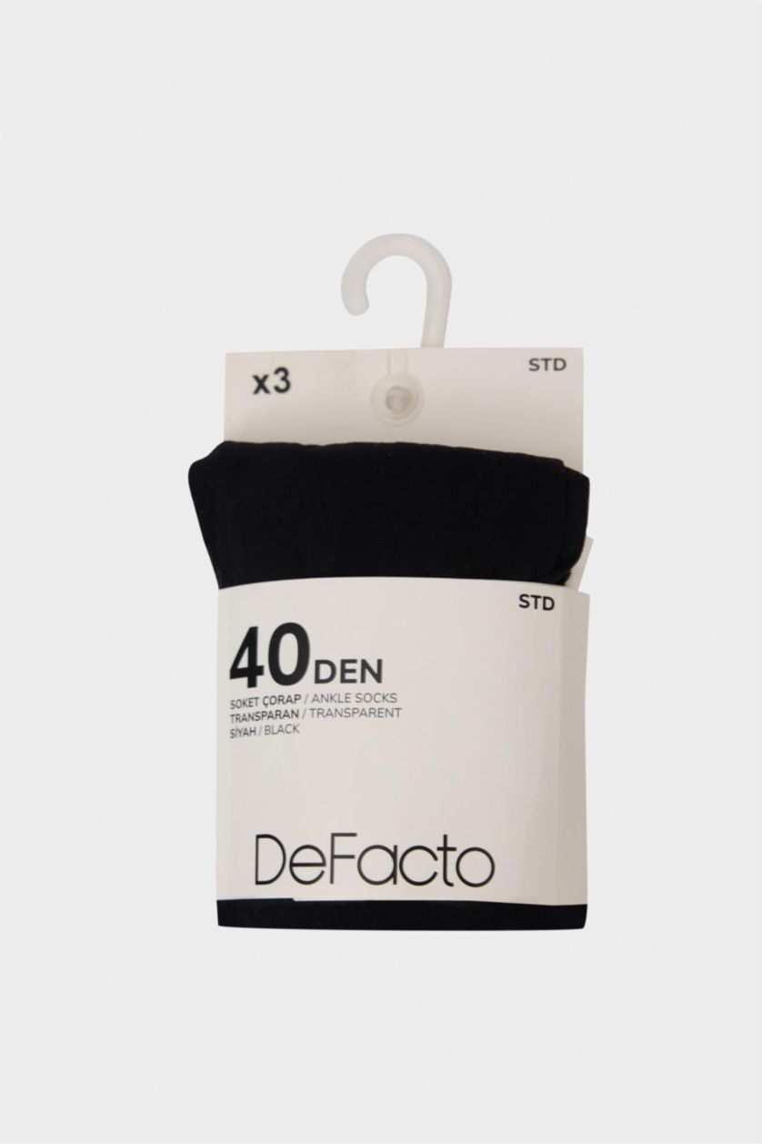 نساء أسود جوارب طويلة نسائي تحت الركبة 40 دينير - 3 قطع