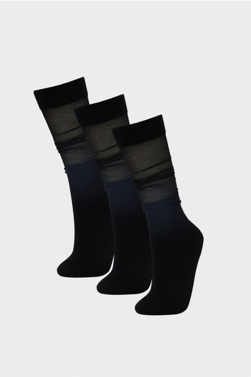 نساء أسود جوارب طويلة نسائي تحت الركبة 40 دينير - 3 قطع