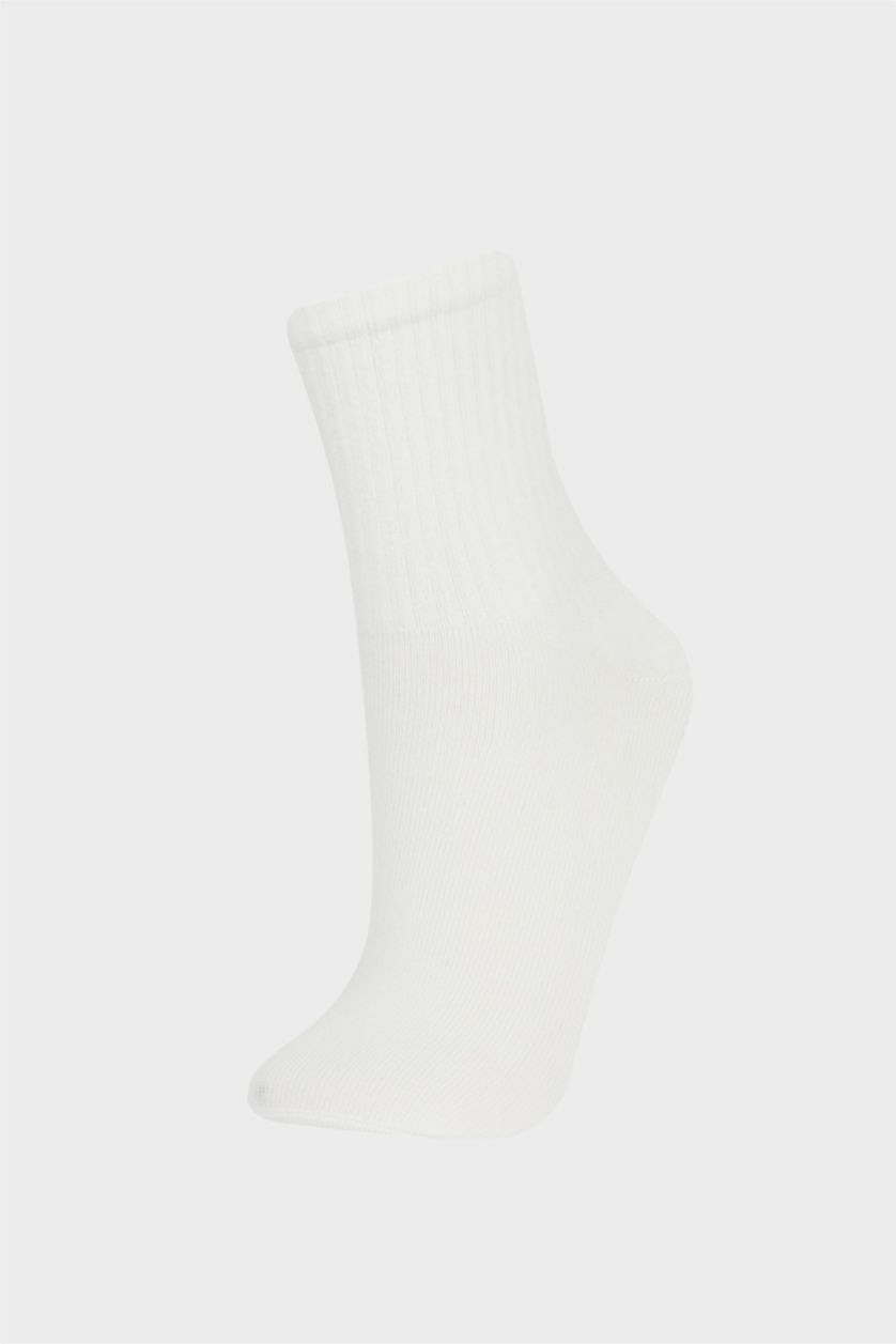 نساء أبيض (000) جوارب طويلة قطن نسائي - 3 قطع