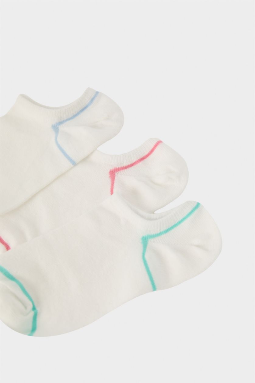 FEMME Blanc Lot de 3 paires de Chaussettes baskets en coton pour femme