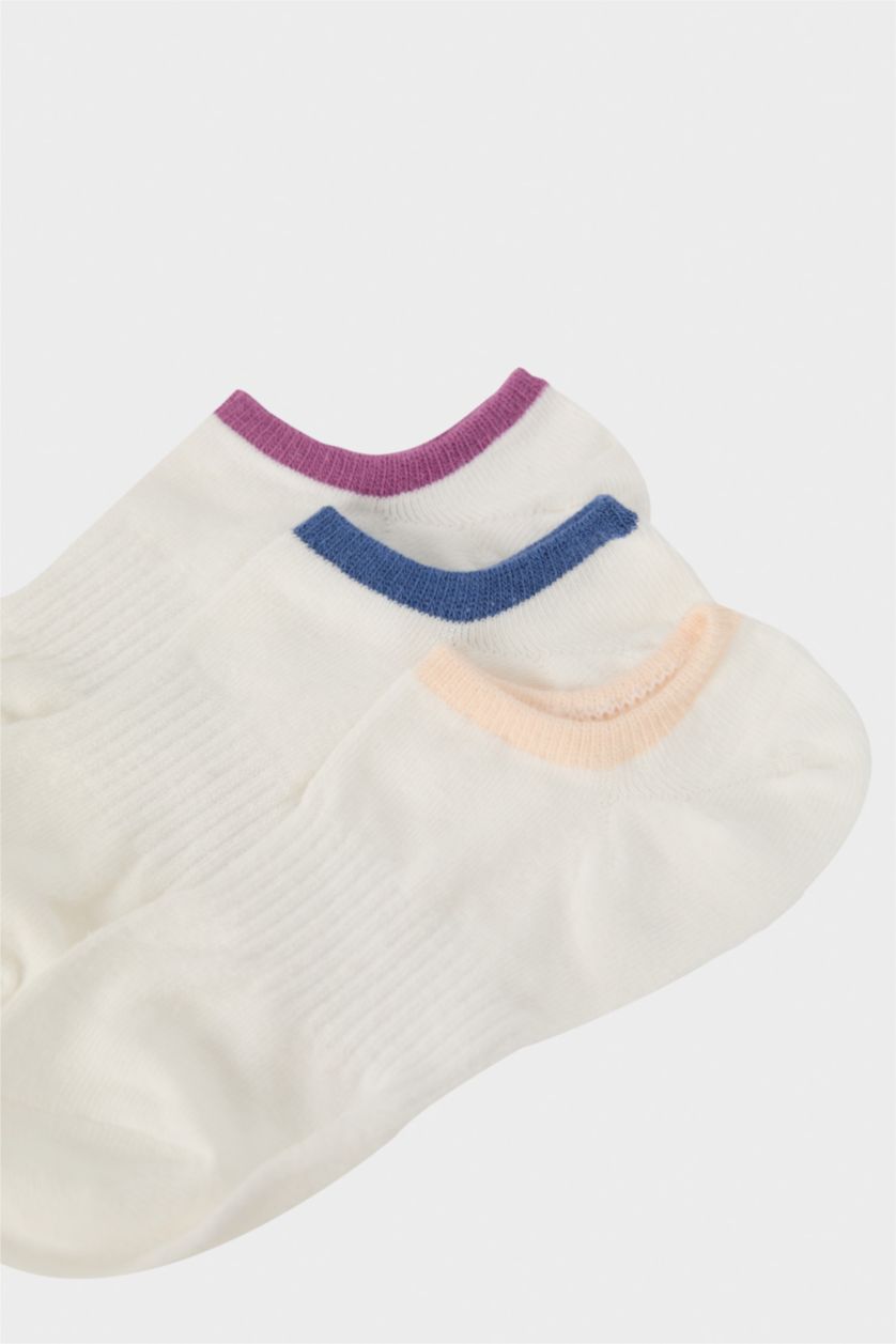 FEMME Blanc Lot de 3 paires de Chaussettes baskets en coton pour femme