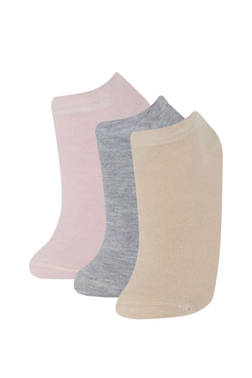 Kadın Yumuşak Kadın Dikişsiz 3'lü Bambu Patik Çorap