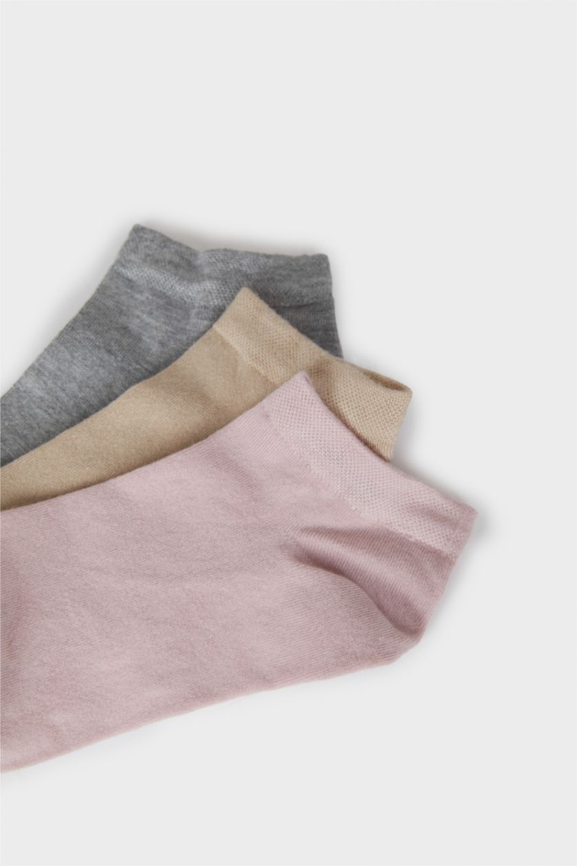 Kadın Yumuşak Kadın Dikişsiz 3'lü Bambu Patik Çorap