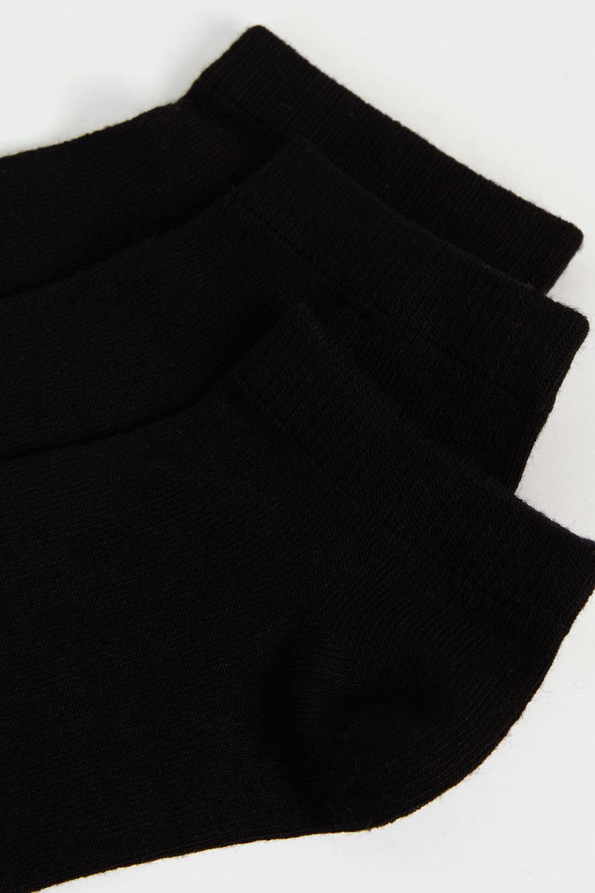 Kadın Siyah Kadın Dikişsiz 3'lü Bambu Patik Çorap