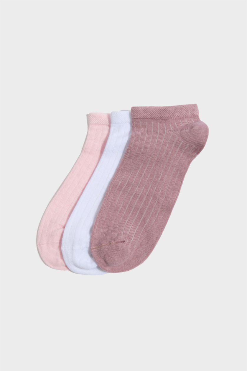 Kadın Açık Pembe Kadın Dikişsiz 3'lü Bambu Patik Çorap