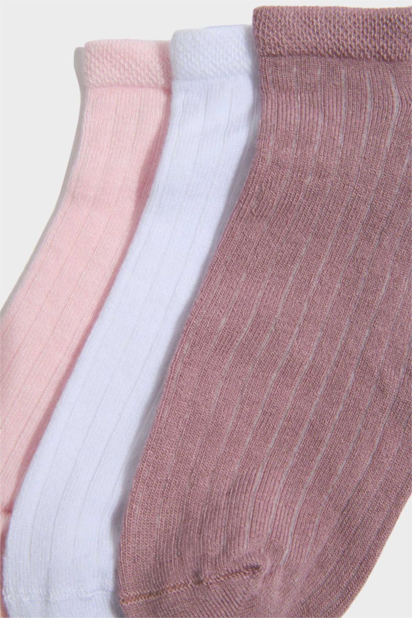 Kadın Açık Pembe Kadın Dikişsiz 3'lü Bambu Patik Çorap