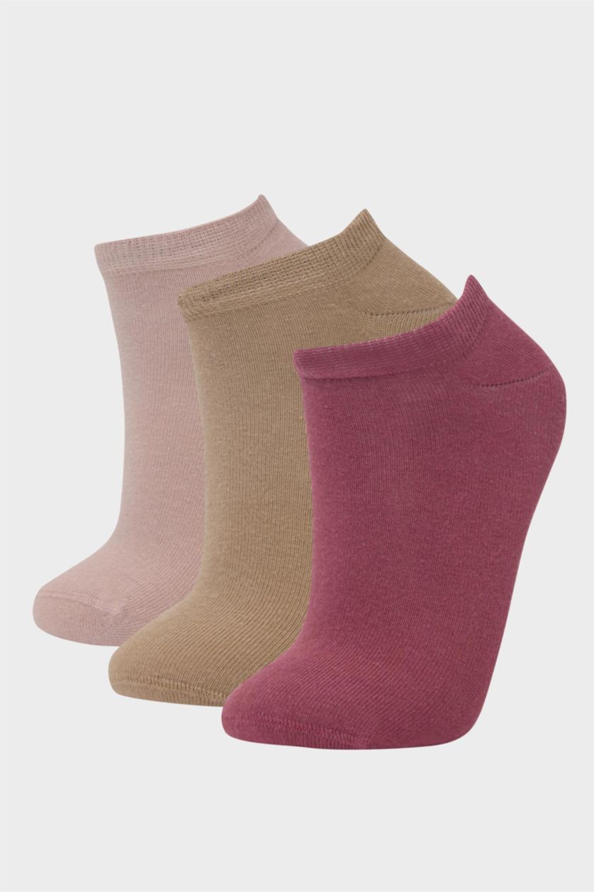 Kadın Karma Kadın 3'lü Pamuklu Patik Çorap