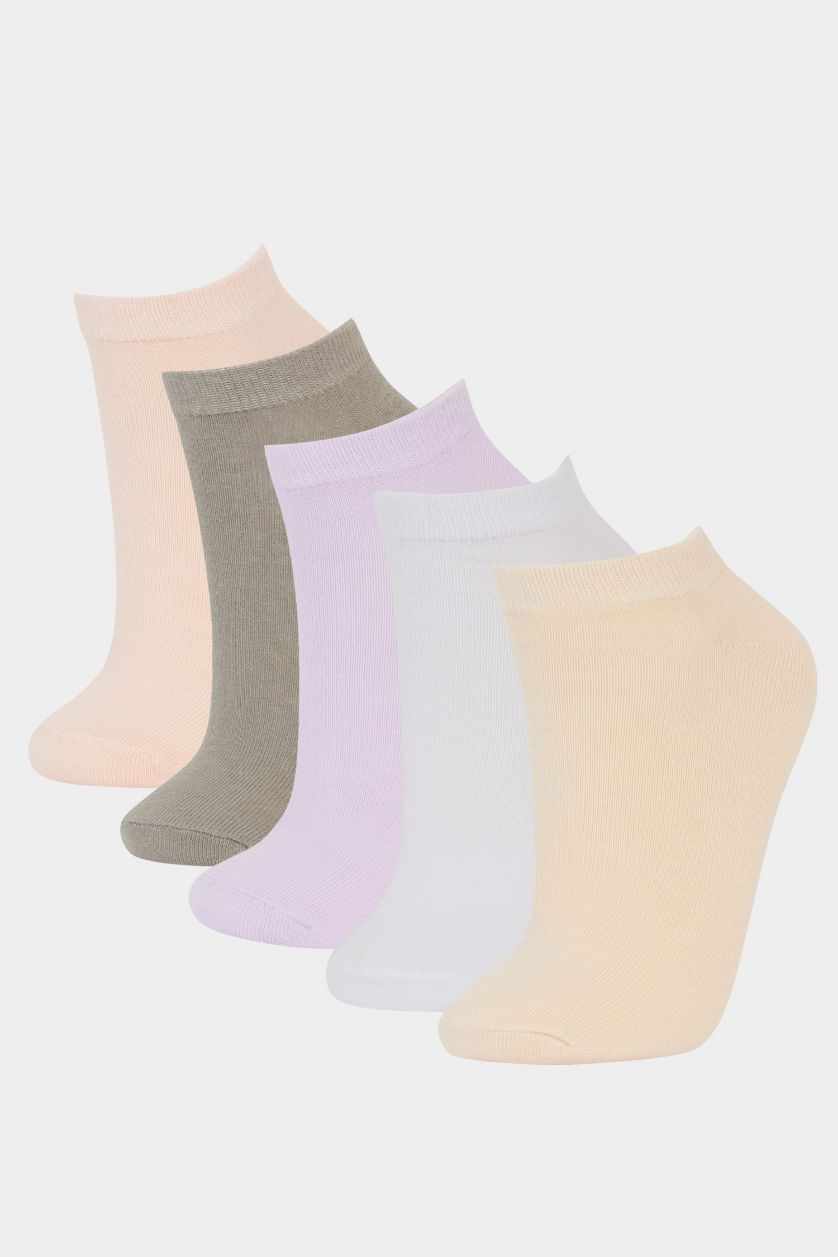 FEMME Violet Clair Lot de 5 Chaussettes courtes en coton pour femme