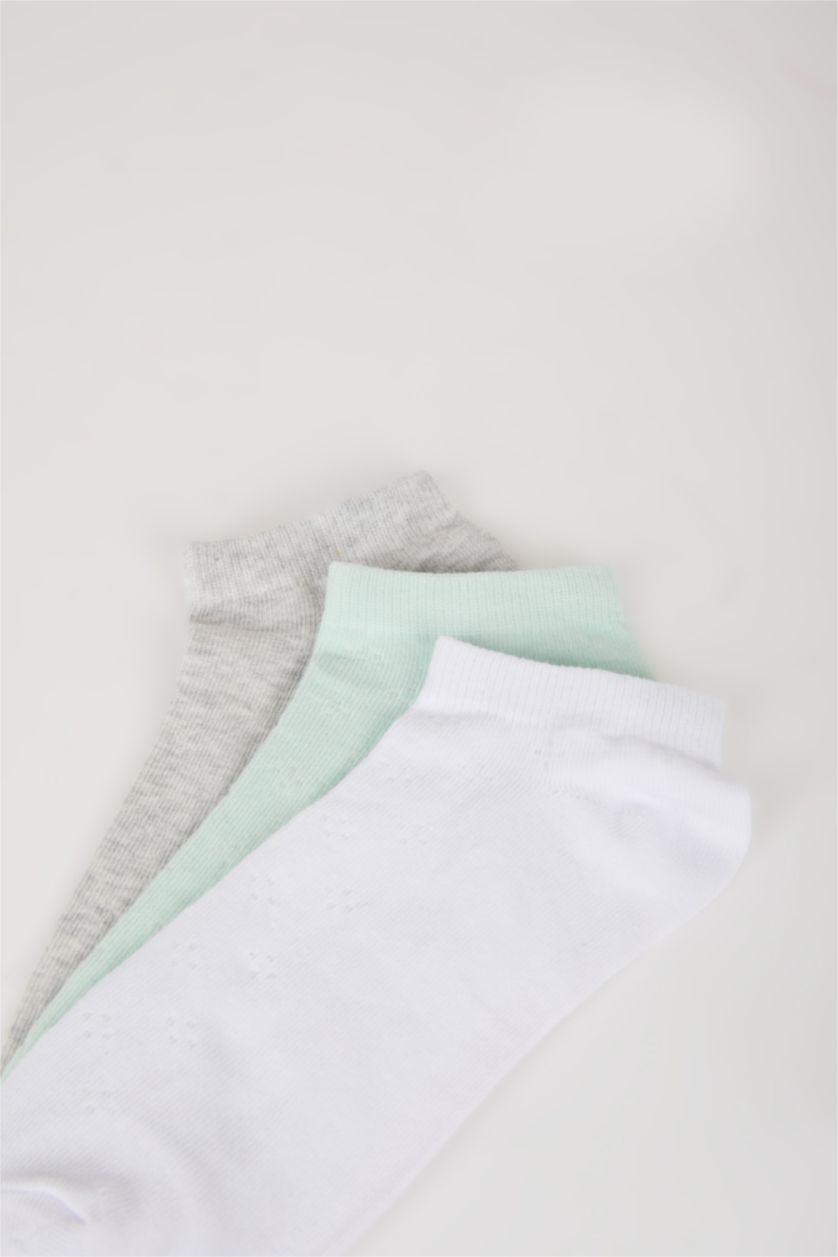 Kadın Karma Kadın 3'lü Pamuklu Patik Çorap