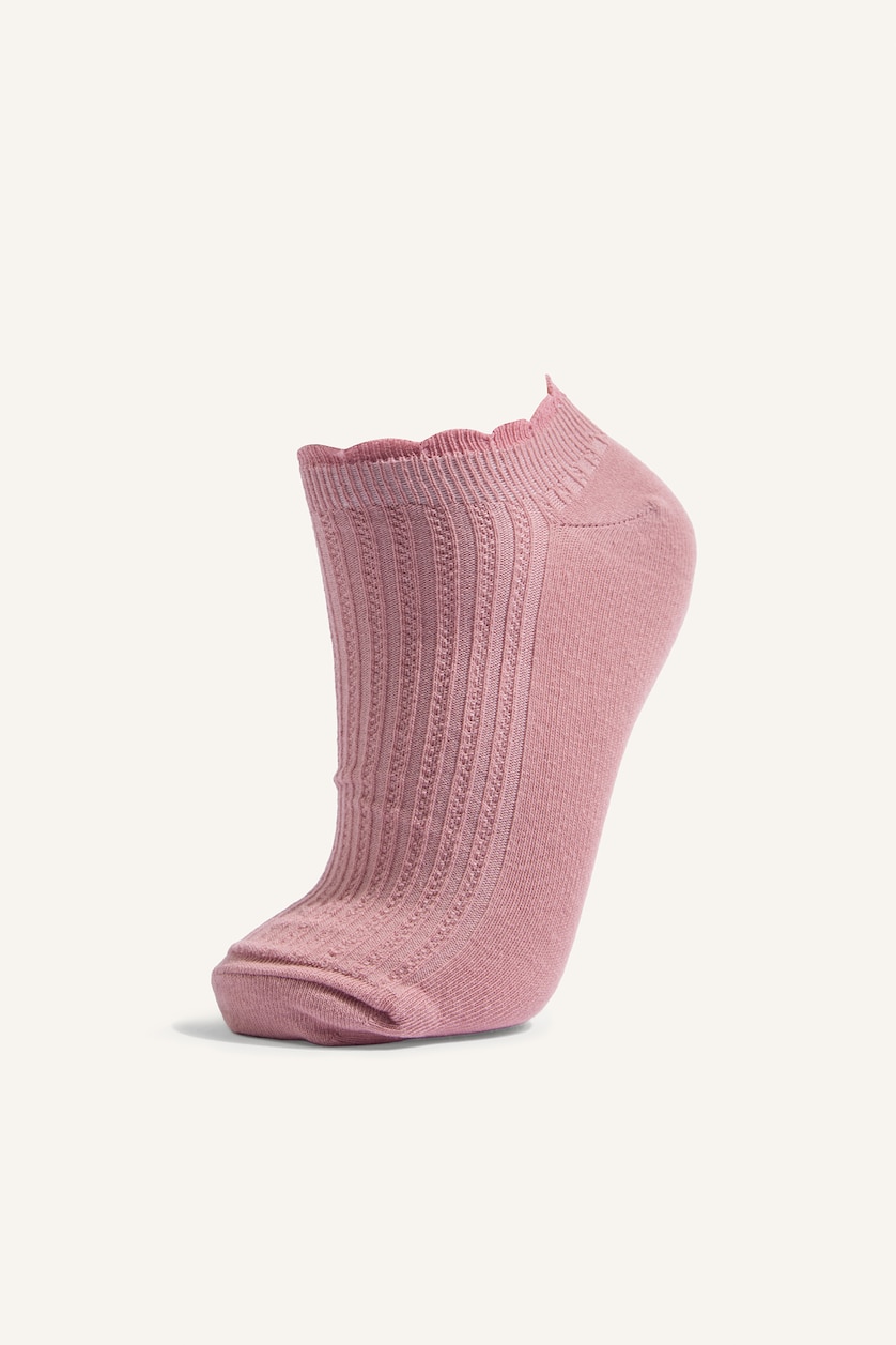 Kadın Açık Pembe 5'li Fitilli Patik Çorap