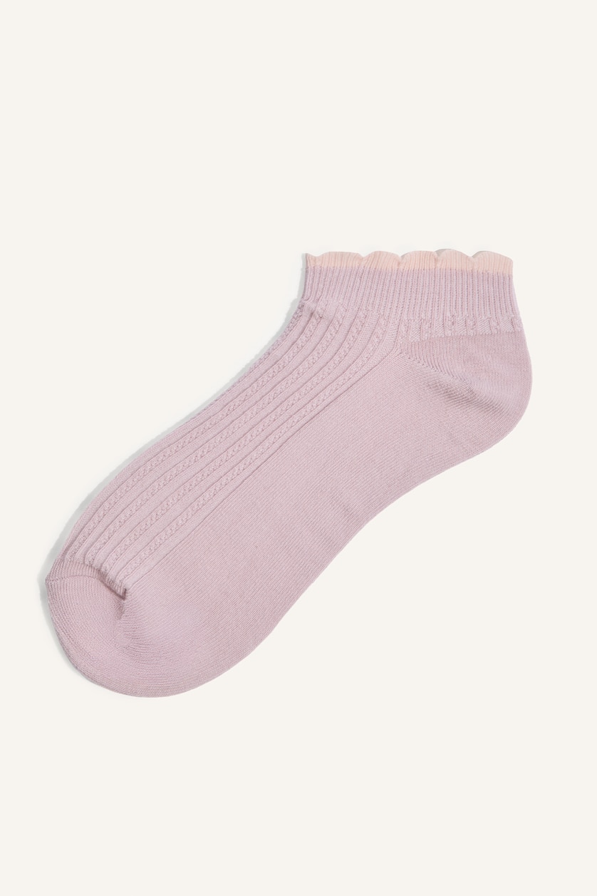Kadın Açık Pembe 5'li Fitilli Patik Çorap