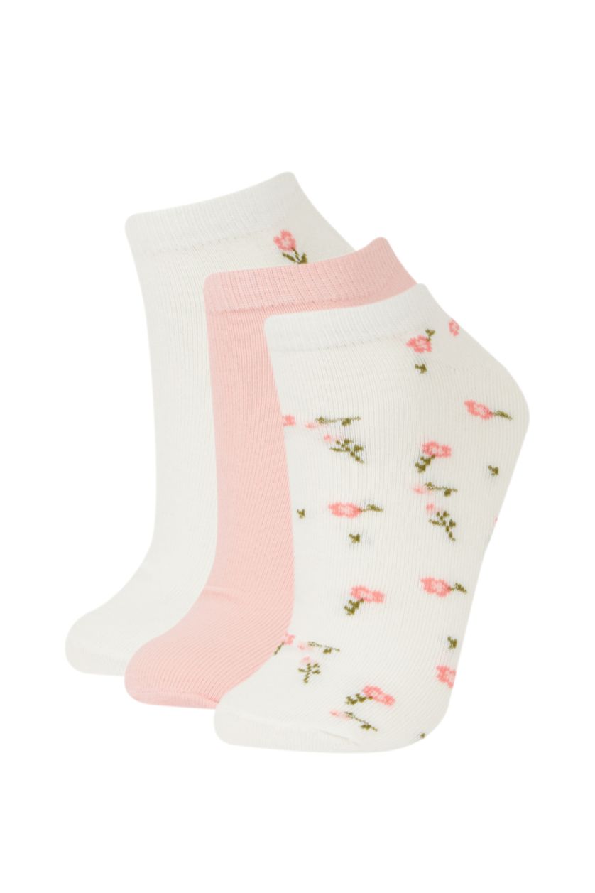 FEMME Blanc Lot de 3 paires de Chaussettes courtes en coton pour femme