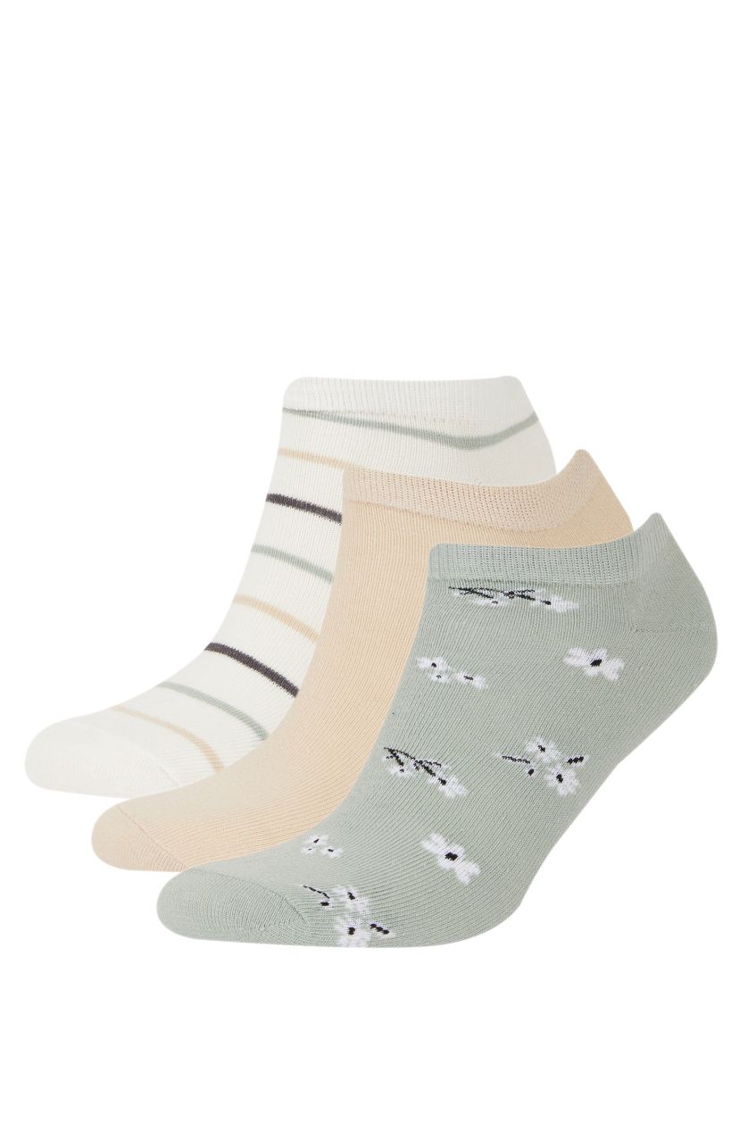 Kadın Karma Kadın 3'lü Pamuklu Patik Çorap