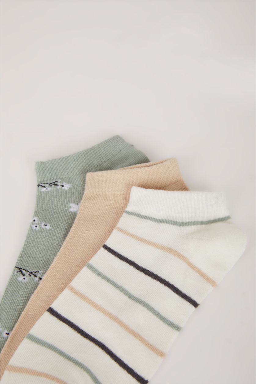 Kadın Karma Kadın 3'lü Pamuklu Patik Çorap