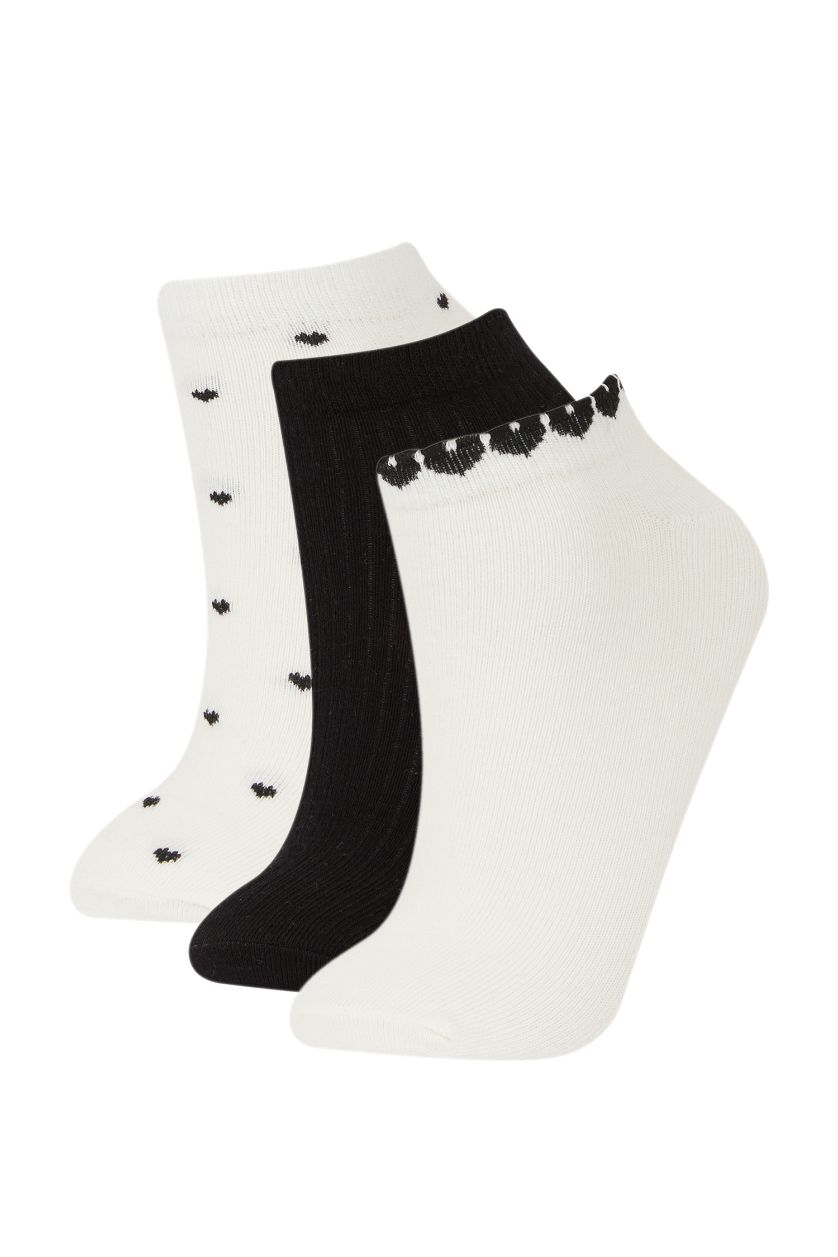 Kadın Karma Kadın 3'lü Pamuklu Patik Çorap