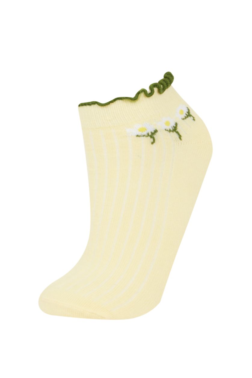 Kadın Karma Kadın Fırfırlı 3'lü Pamuklu Patik Çorap