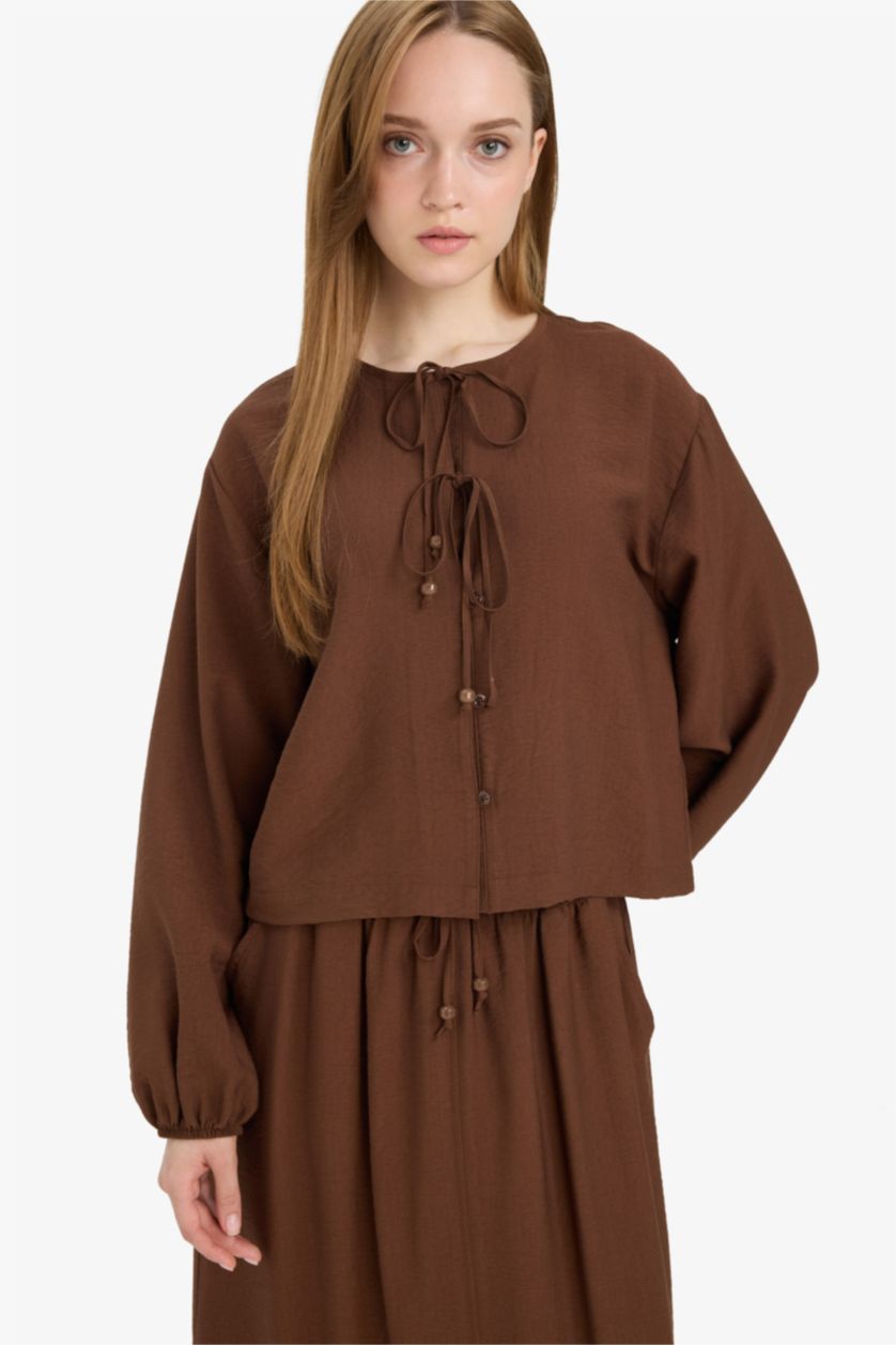 WOMAN Brown Relax Fit Long Sleeve Tunic
