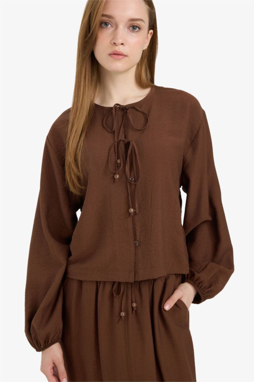 WOMAN Brown Relax Fit Long Sleeve Tunic