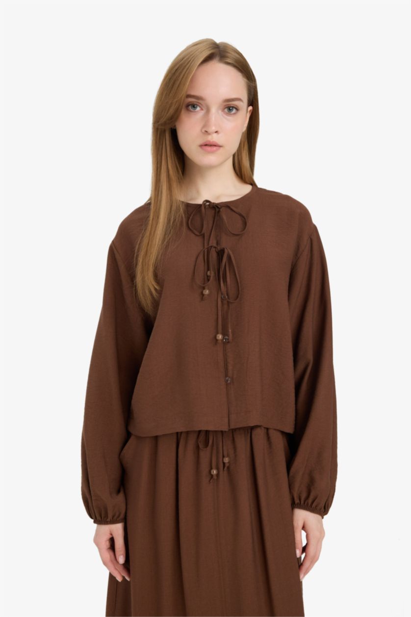 WOMAN Brown Relax Fit Long Sleeve Tunic