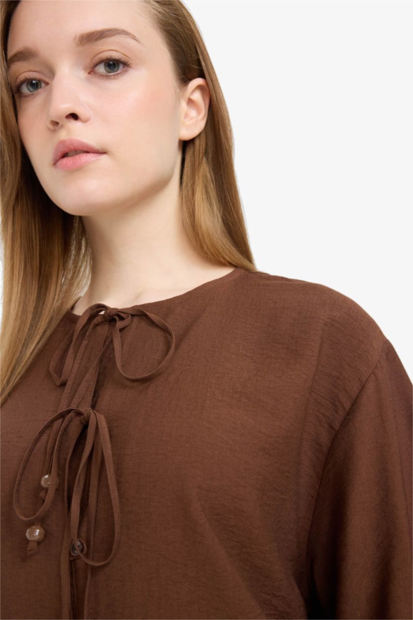WOMAN Brown Relax Fit Long Sleeve Tunic
