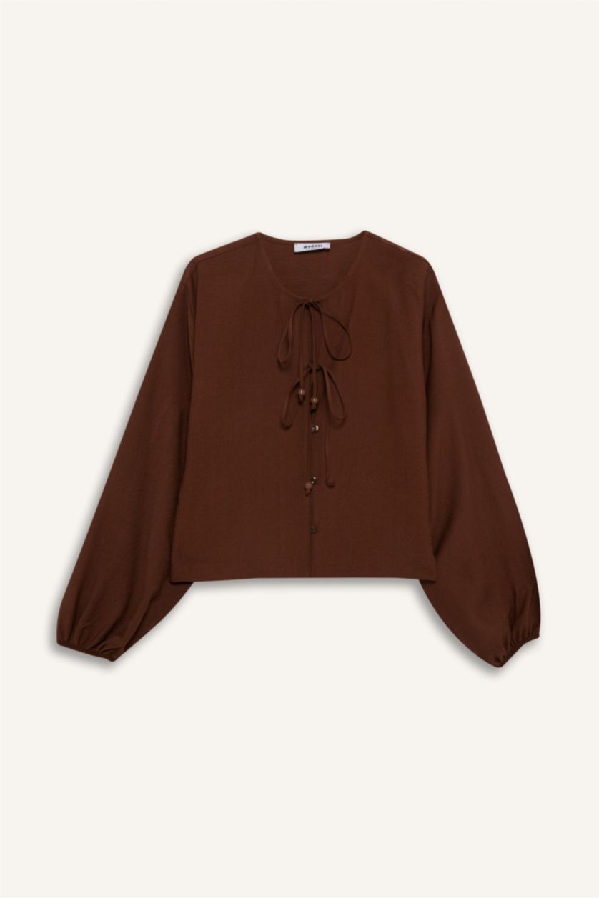 WOMAN Brown Relax Fit Long Sleeve Tunic