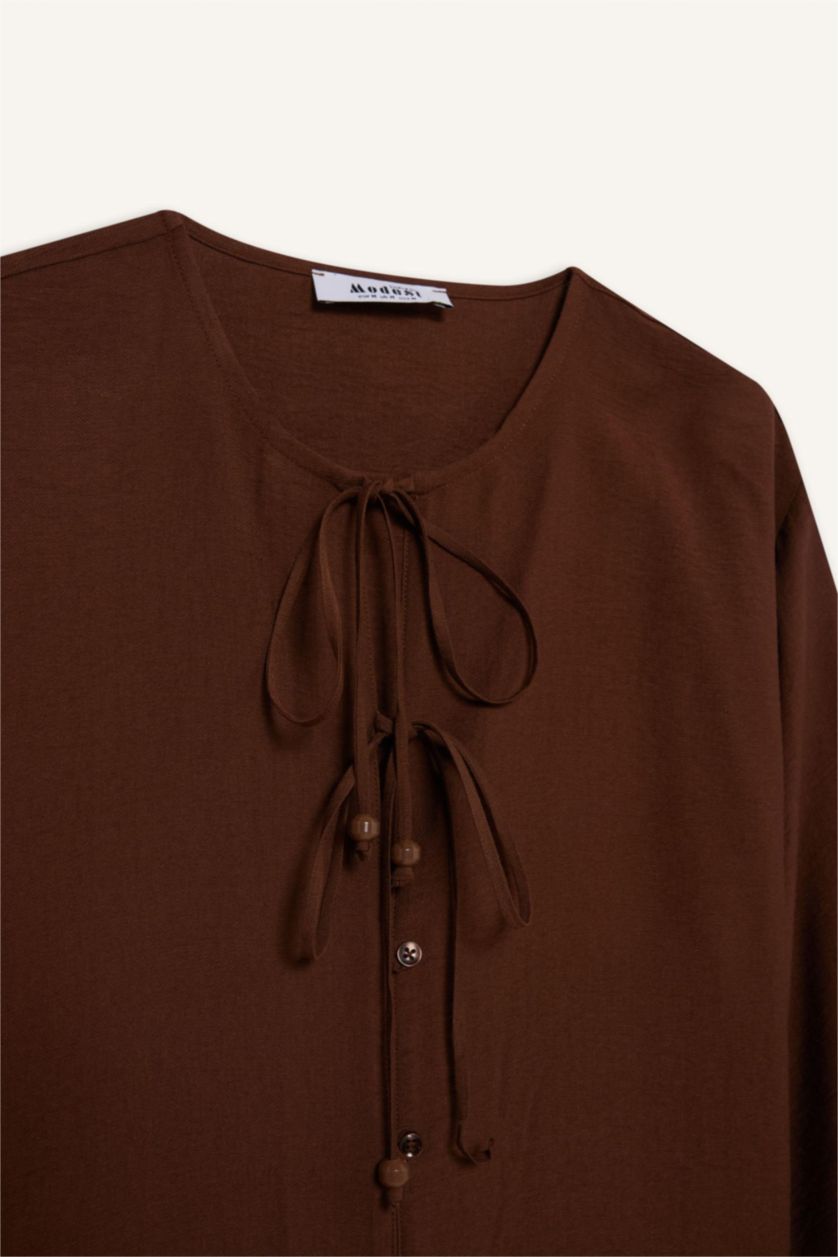 WOMAN Brown Relax Fit Long Sleeve Tunic