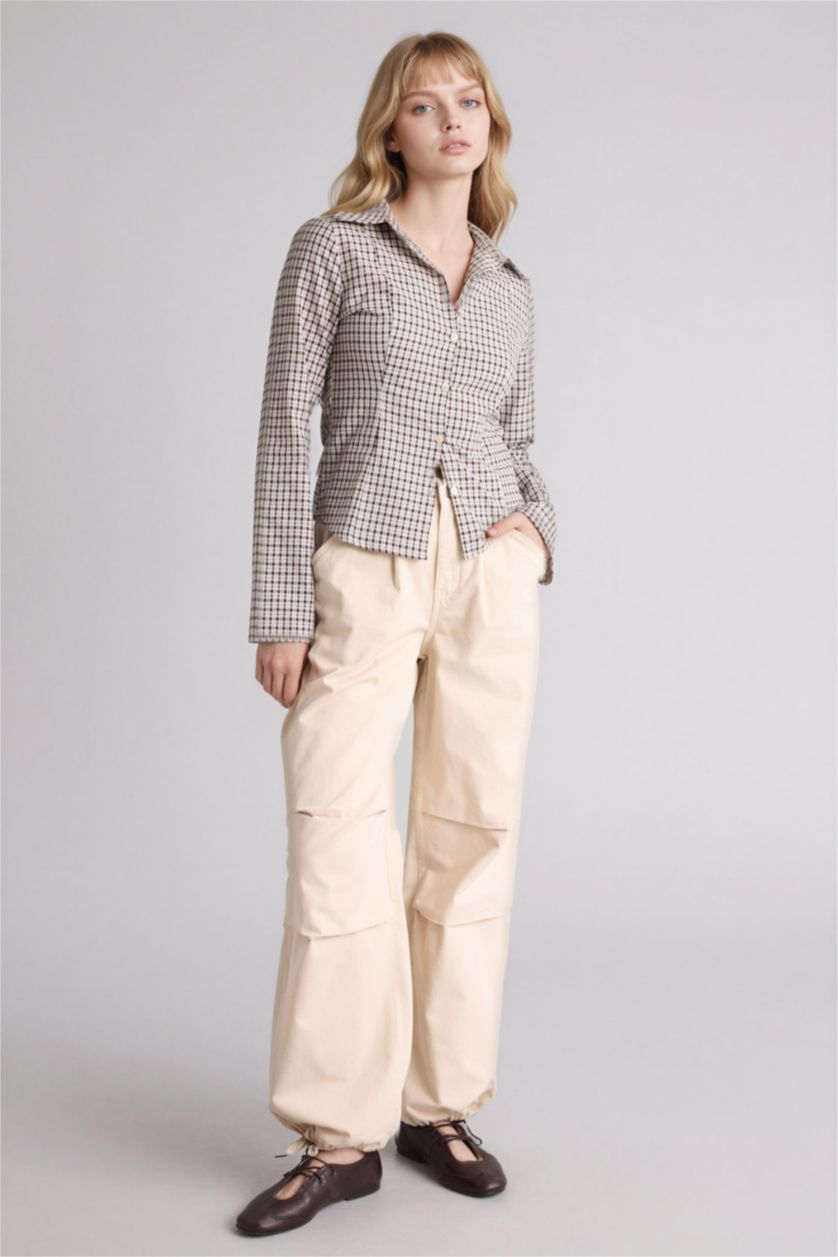 WOMAN Beige Parachute Gabardine Trousers
