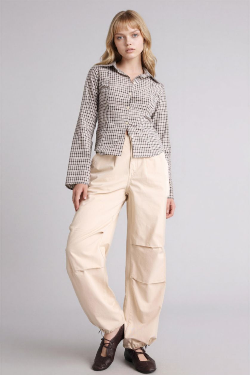 WOMAN Beige Parachute Gabardine Trousers