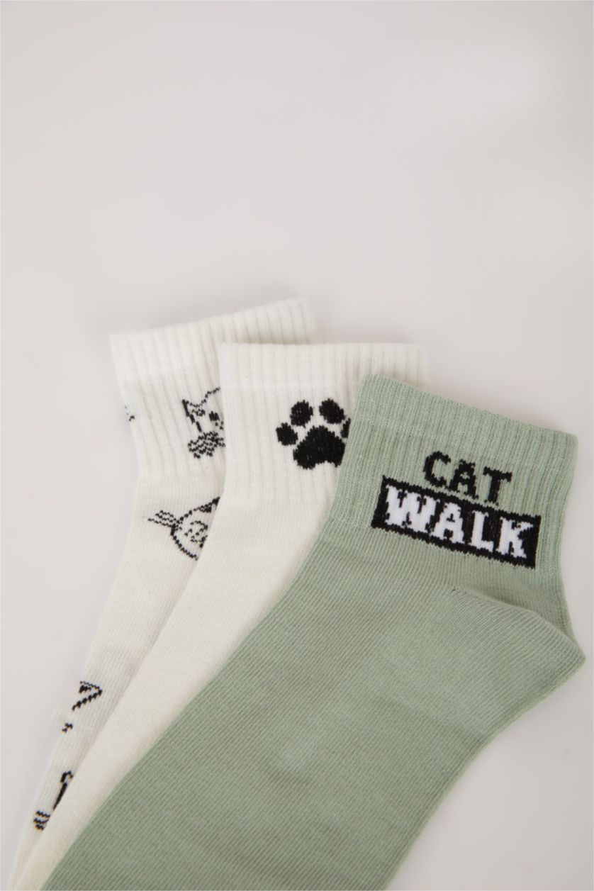 Kadın Karma Kadın 3'lü Pamuklu Soket Çorap