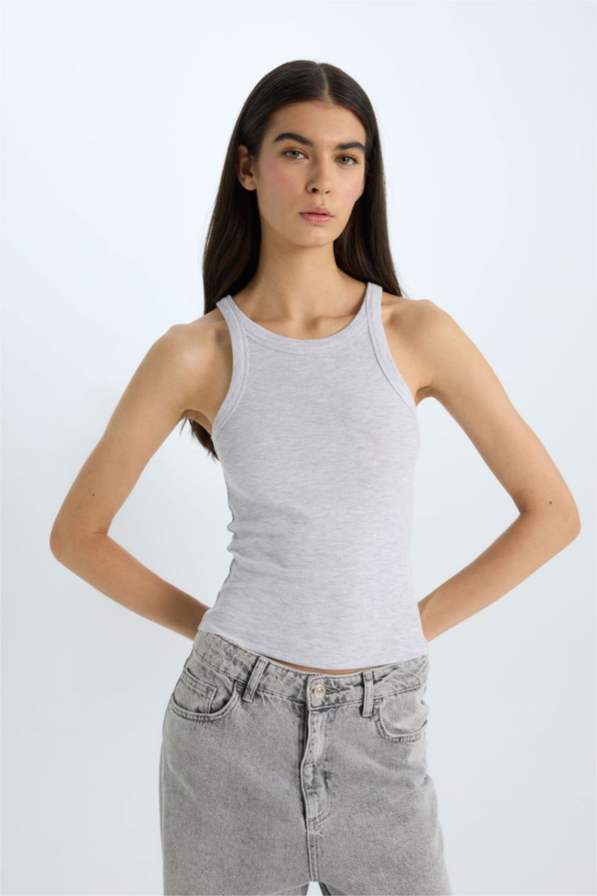 نساء ميلانج رمادي كيمونه سليم فيت مضلع بياخة هالتر