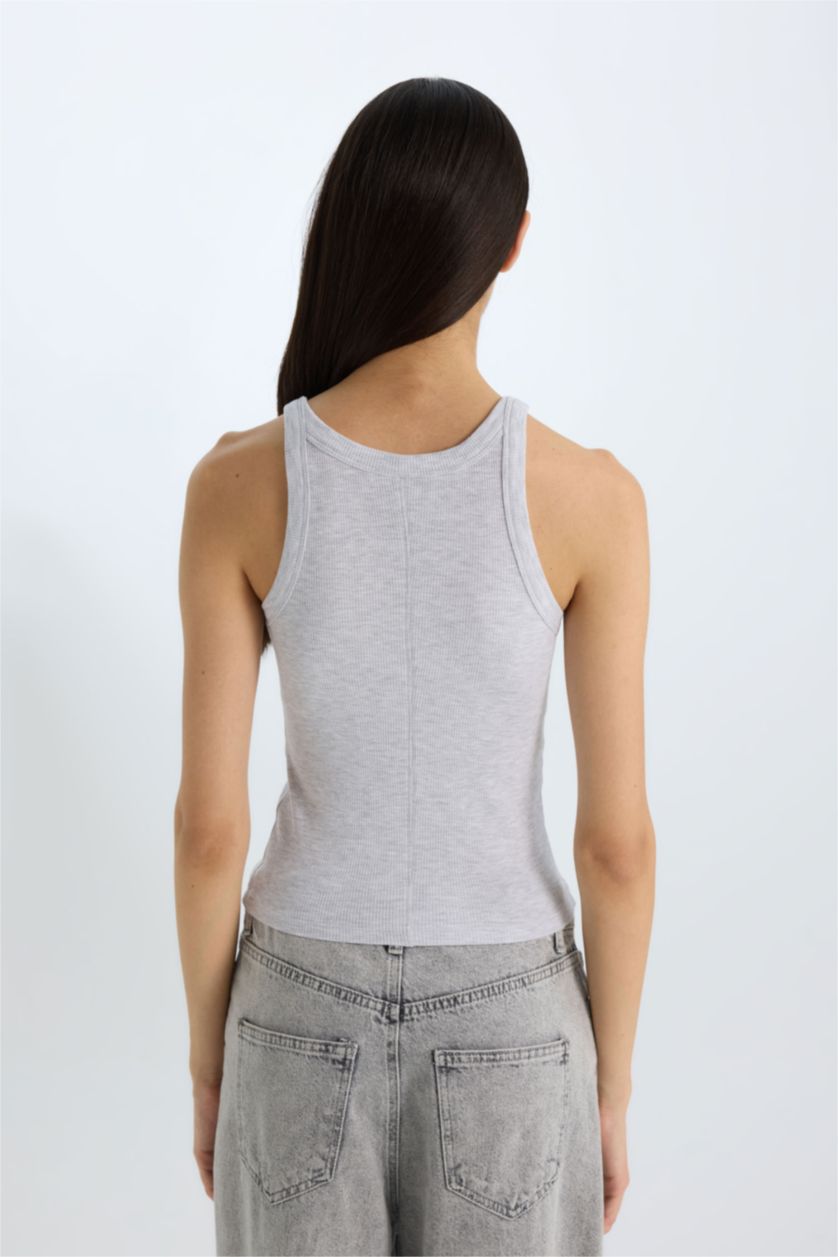 نساء ميلانج رمادي كيمونه سليم فيت مضلع بياخة هالتر