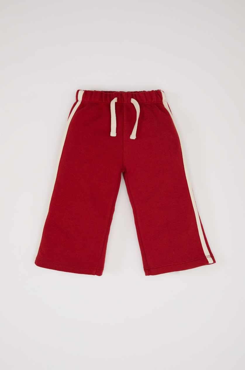 طفلة صغيرة خمري طقم بنات من قطعتين سويت شرت بطبعة شعار برقبة مستديرة و سروال