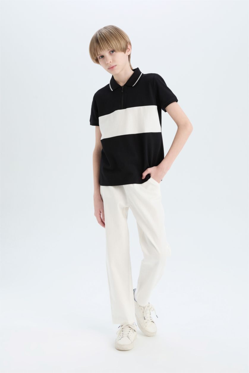 Young Boys - Teen Boys Ecru Boy Carrot Fit Standard Leg Gabardine Trousers