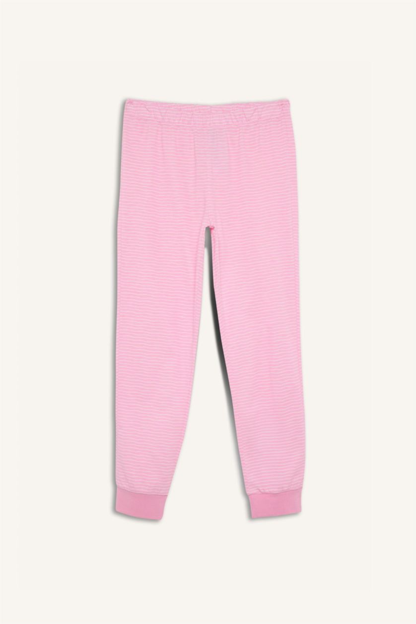 GIRLS & TEENS Ecru Girl Printed Top Bottom 2 Piece Pajama Set