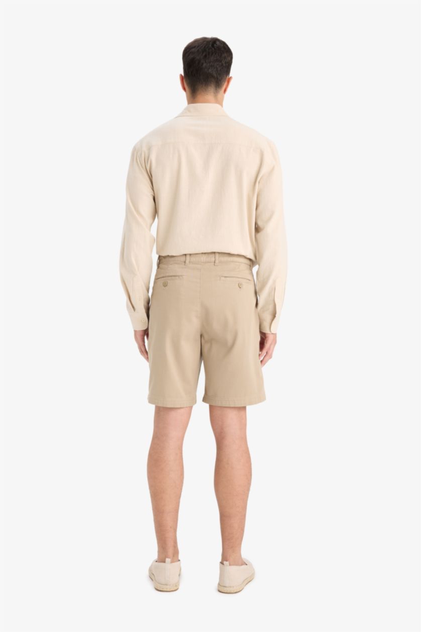 رجال بيج غامق شورت برمودا قصة عادية منسوج