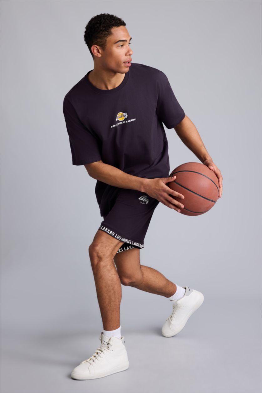HOMME Violet Foncé Short NBA Los Angeles Lakers Coupe standard