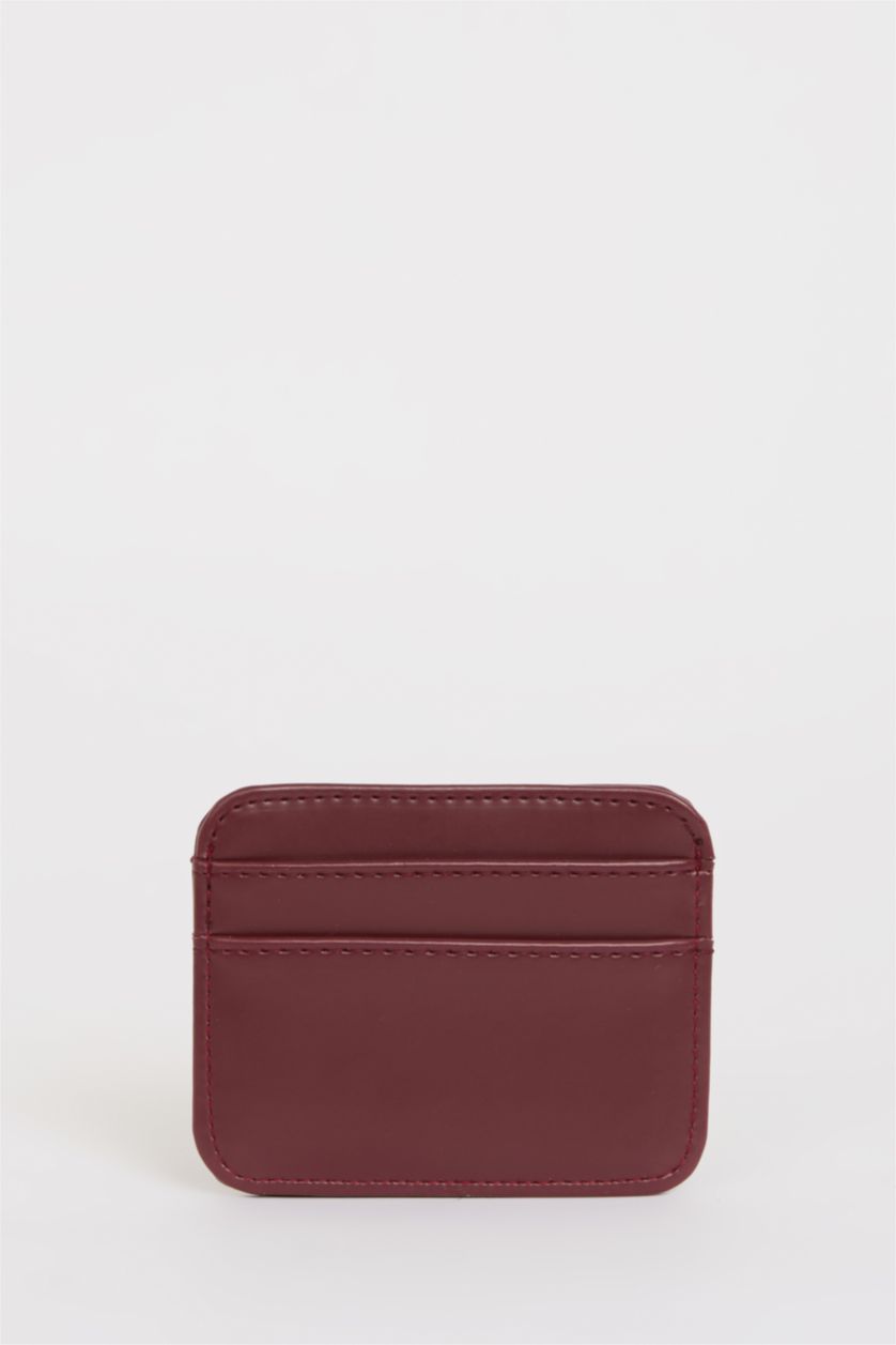 Kadın Bordo Kadın Suni Deri Kartlık