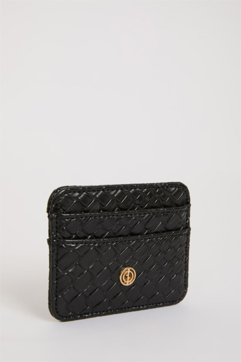 نساء أسود محفظة بطاقات نسائي جلد صناعي