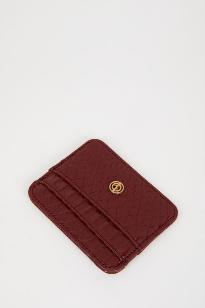 Women Bordeaux Woman Business Card Wallet