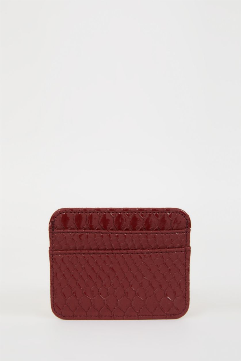 Women Bordeaux Woman Business Card Wallet