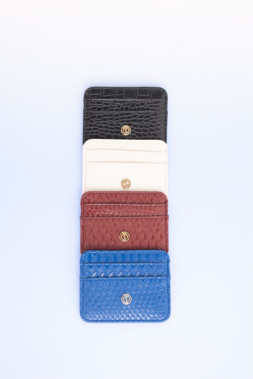 Women Bordeaux Woman Business Card Wallet